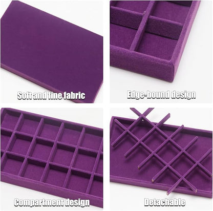 Velvet Jewelry Trays for Drawers, Ring Earring Holder Organizer Storage Display - Image 3
