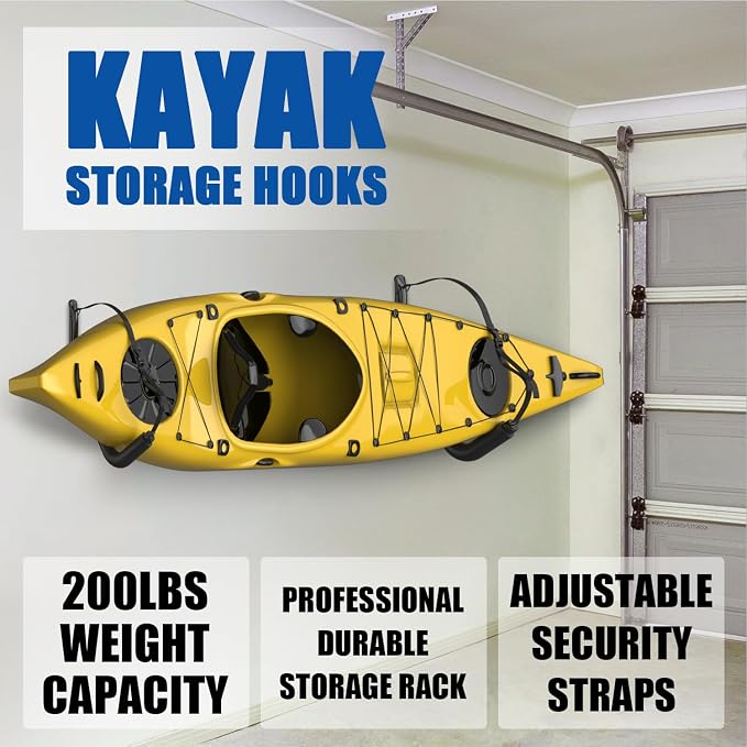 UNITEDPOWER Kayak Storage Racks, Heavy Duty Garage Hangers, Jumbo Wall Hooks - Image 3