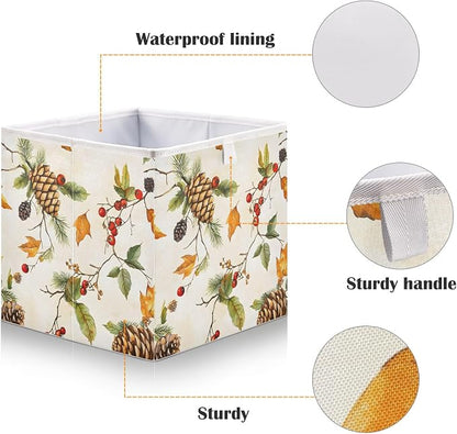 Autumn Leaves Pine Cones Closet Organizers Storage Cubes Storage Bins Shelf - Image 4