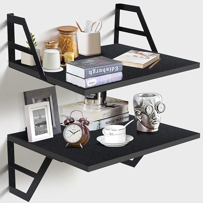Tectocker-DOU 2 Pc Deep Floating Shelves ; Wall Mounted Hanging Shelves by Tectocker-DOU