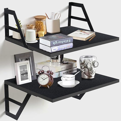 Tectocker-DOU 2 Pc Deep Floating Shelves ; Wall Mounted Hanging Shelves by Tectocker-DOU