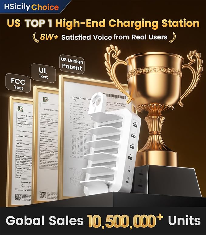 95W Fast Charging Station for Multiple Devices【UL & FCC Tested Safer Charging】 - Image 2