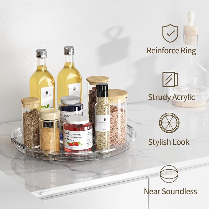 LAMU 3 Pack 12'' Lazy Susan Organizer Turntable - Image 4