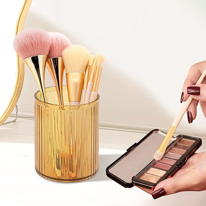 DASITON Makeup Brush Holder Organizer, Acrylic Makeup Brush Cup, Vintage - Image 2