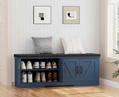 HOMSHO Farmhouse Shoe Storage Bench - Image 7