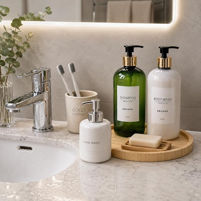 Bamboo Bathroom Organizer Countertop and Vanity Tray，Modern Turntable - Image 3