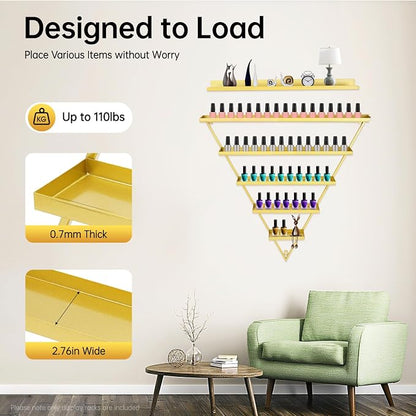 6PCS Nail Polish Racks, 5 Tiers Heart-Shaped Cosmetic Display Racks, Triangular - Image 4
