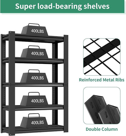 72" H Garage Shelving, Garage Shelves Heavy Duty, 5 Tier Adjustable Storage - Image 4