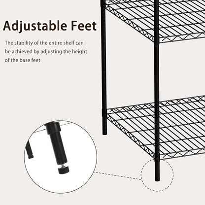 Wire Storage Standing Shelf Rack Tower, Corner Metal Shelving Unit - Image 9