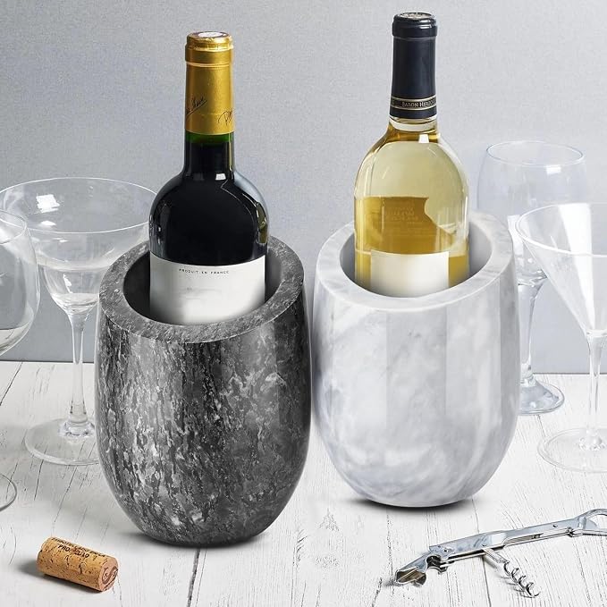 Flexzion Marble Wine Chiller Bucket – Black Wine Cooler & Champagne Bucket - Image 7
