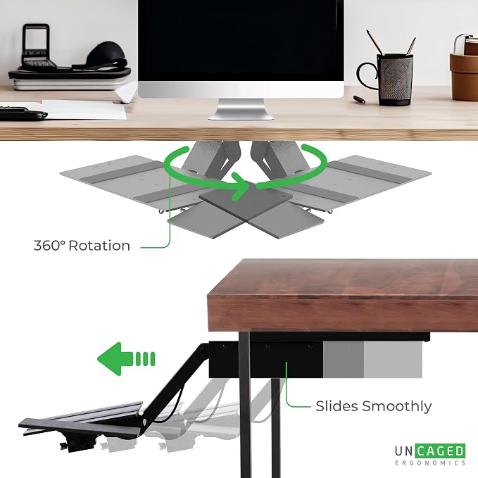 Uncaged Ergonomics KT2-b Under-Desk Adjustable Height & Angle Sit to Stand Up - Image 6