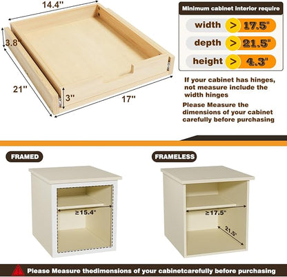 Pull Out Cabinet Organizer, Soft Close Slide Out Wooden Pull out Drawers - Image 3