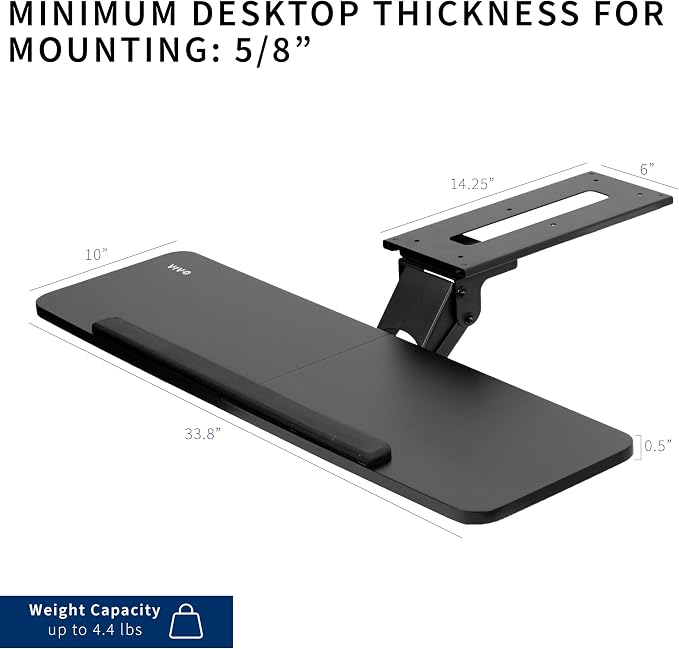VIVO Adjustable Computer Keyboard and Mouse Platform Tray, 34 x 10 inch - Image 5