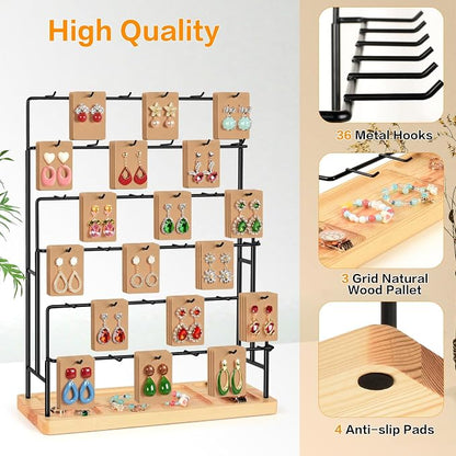 Jewelry Display for Vendors, 36 Hooks Earring Display Stands for Selling - Image 3