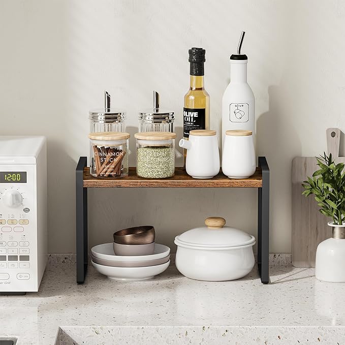 Giikin Countertop Shelf Organizer, Cupboard Stand Spice Rack, Retro Style - Image 5