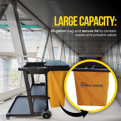 Simpli-Magic Premium Janitorial Utility Cart, Commercial - Image 4