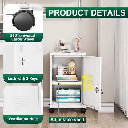 PAOFIN Metal Locker Cabinet, Under Desk Metal Vertical Filing Cabinets - Image 3
