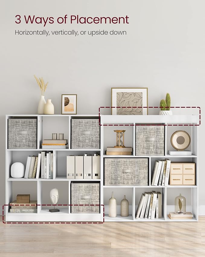VASAGLE Bookcase, Freestanding Storage Unit, 8 Open Compartments, Used - Image 5