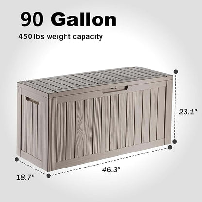 EasyUp 90 Gallon Deck Boxes Waterproof, Outdoor Large Storage Boxes - Image 2