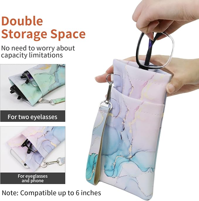 Double Eyeglass Case Soft Dual Glasses Case - Image 6