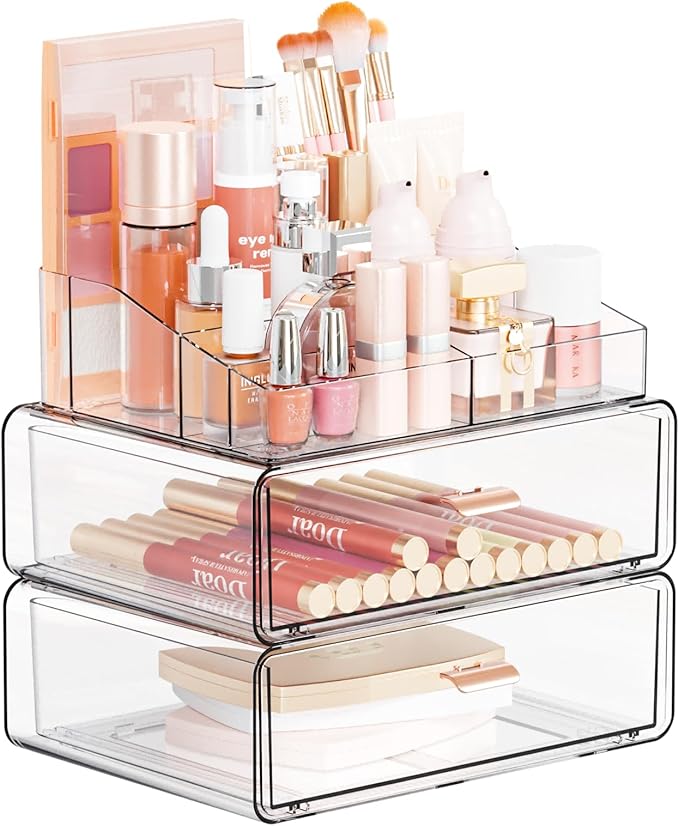 Yieach Clear Acrylic Makeup Organizers Countertop by Yieach