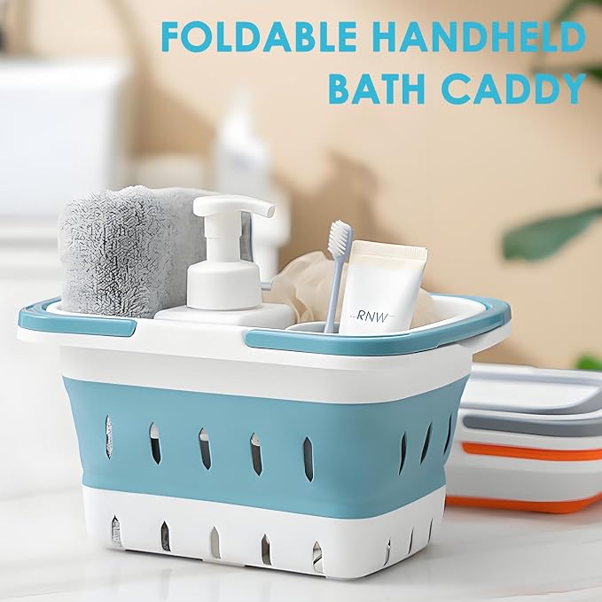 Fammart Portable Shower Caddy Tote – Collapsible Plastic Basket - Image 2