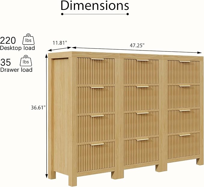 Modern 12-Drawer Solid Wood Dresser - Image 2