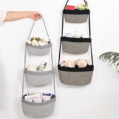 Hanging Basket, 3-Tier Woven Wall Basket - Image 8