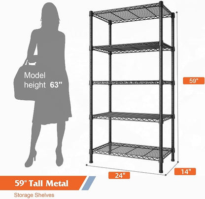 REIBII Wire Shelving Rack 5-Tier Metal Shelves - Image 3