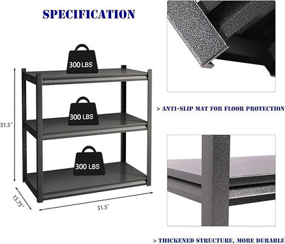 32" W Garage Shelving, 900LBS Loads Adjustable Garage Storage Shelves, 3-Tier - Image 3