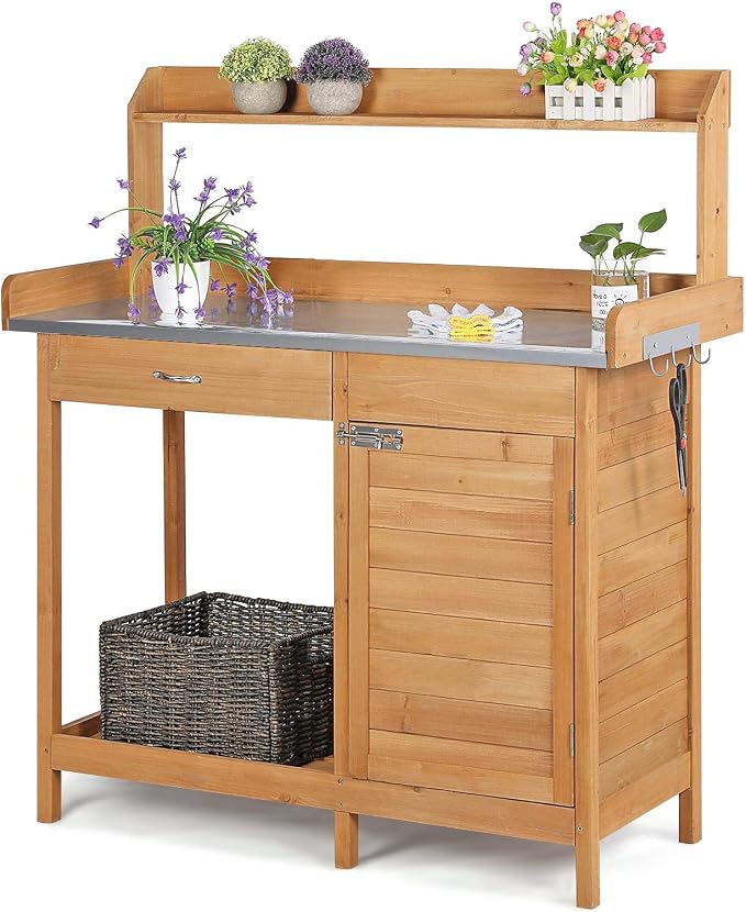 Topeakmart Outdoor Potting Bench by Topeakmart