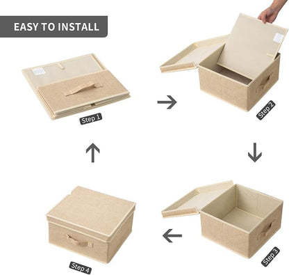 Storage Bins with Lid, Foldable Clothing Storage Box case with Handle - Image 7