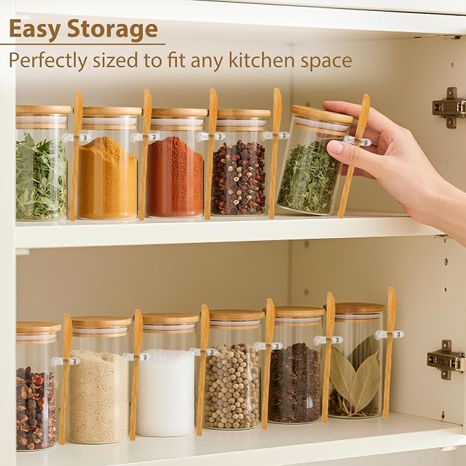 TBWIND 12 Pack 8 oz Round Glass Spice Jars - Image 3