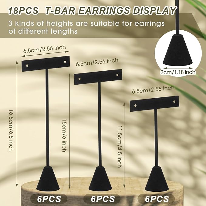Marsui 18 Pcs Earring Display Set Earring T Bar Display Earring Holders - Image 2