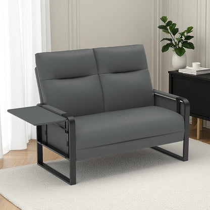 Faux Leather Loveseat, Upholstered Loveseat by Tbillionnext
