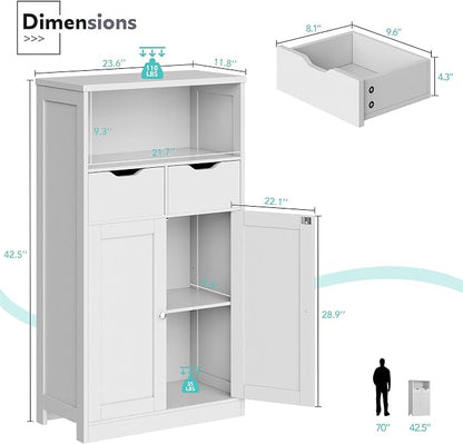 Vongrasig Bathroom Storage Cabinet, 42.5" H Freestanding Floor Cabinet | Wooden - Image 2