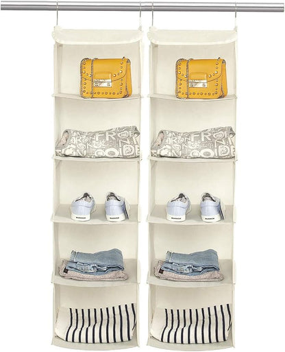 BrilliantJo 5 Shelves Hanging Closet Organizer, 2 Pack Hanging Storage - Image 6