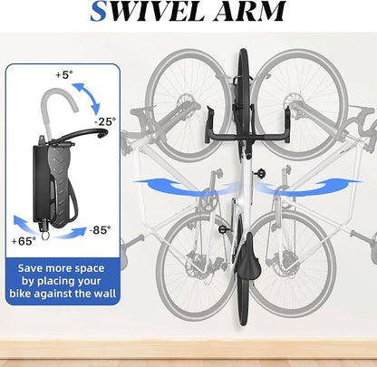 Goovilla Swivel Bike Wall Mount 4 Pack, Space Saving Bike Hangers - Image 5