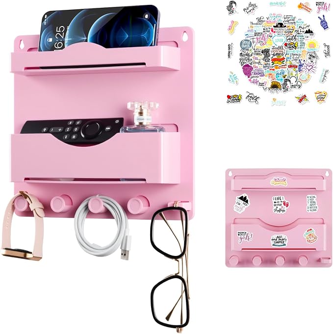 Pink Bedside Shelf Organizer by JUMEIHUI