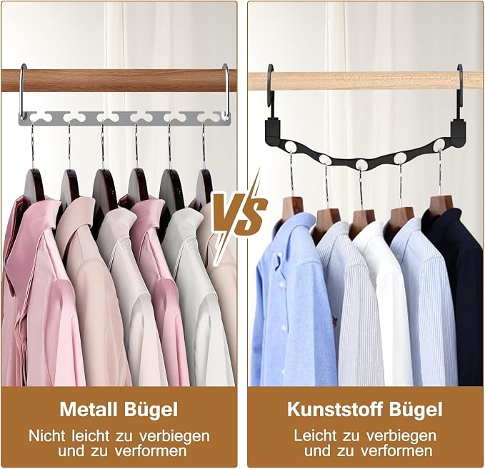 Space Saving Hangers for Clothes 12 Pack, Sturdy Metal Hangers Wardrobe - Image 5