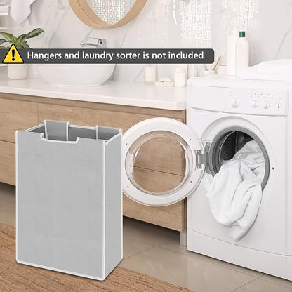 3 Pack Large Laundry Sorter Replacement Bags, Light Gray, 600D Oxford Cloth - Image 5