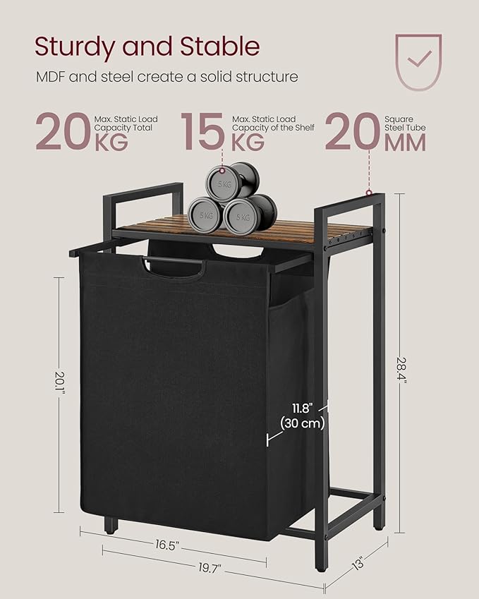VASAGLE Laundry Hamper, Laundry Basket, Laundry Sorter - Image 6