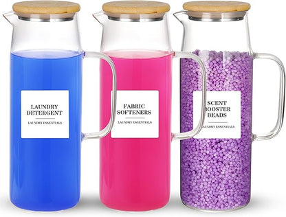 3 Pack 50 oz Laundry Detergent Dispenser Set by Quald