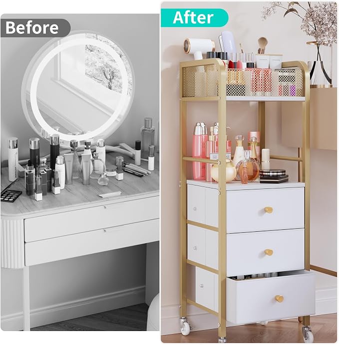 HapiRm Rolling Makeup Cart Organizer - Image 3