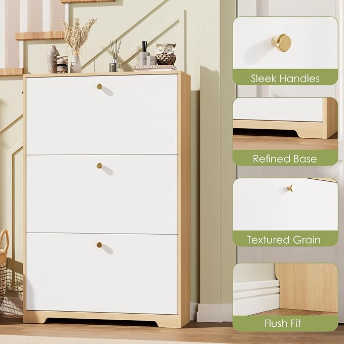 Nicetree Shoe Storage Cabinet for Entryway, Modern Shoe Cabinet, Freestanding - Image 6