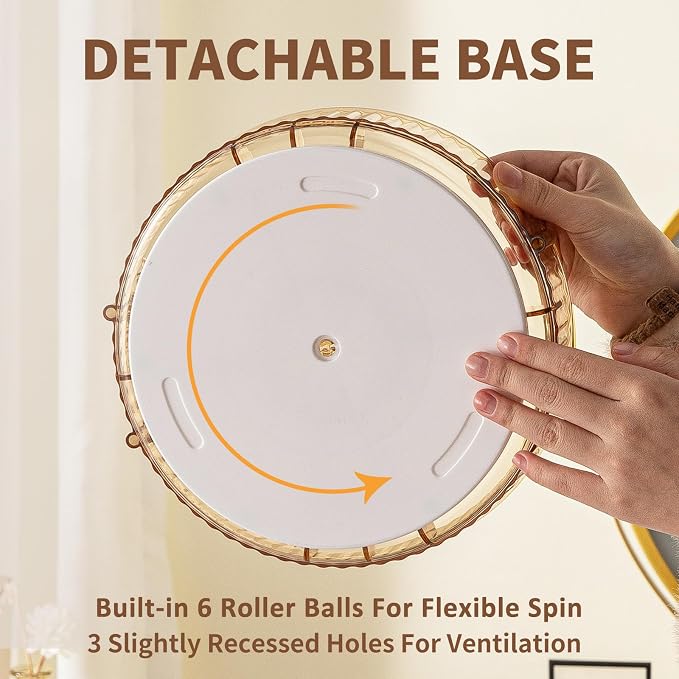 360 Rotating Makeup Organizer for Vanity 2 Tier Lazy Susan Bathroom Countertop - Image 4