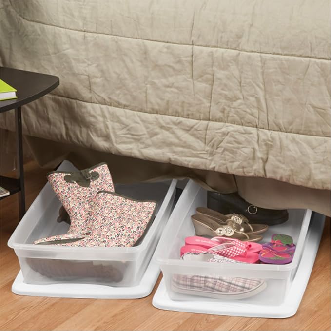 Sterilite 12-Pack 41 Quart Storage Box, Stackable Clear Plastic Bins - Image 6