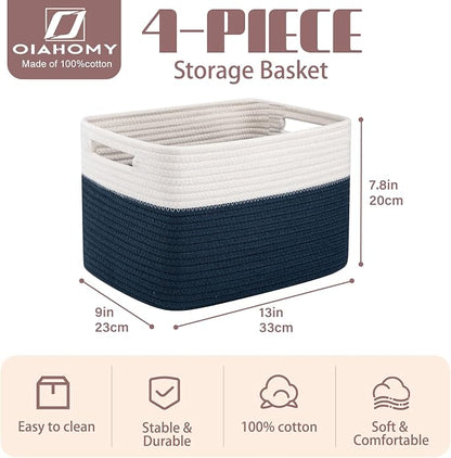 OIAHOMY 4 Pack Storage Baskets for Organizing, Basket for Shelves - Image 2
