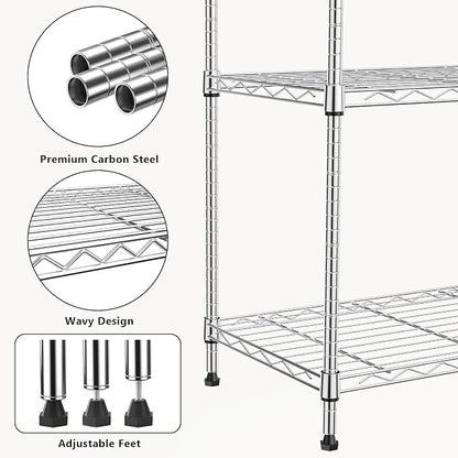 1250 lbs 5 Tier Shelf Metal Storage Shelves Wire Rack Closet Organizers - Image 5