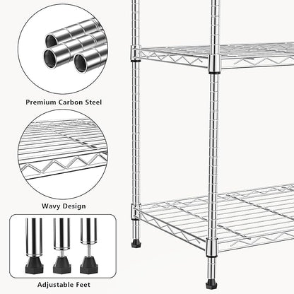 1000 lbs 4Tier Shelf Metal Storage Shelves Wire Rack Closet Organizers - Image 5
